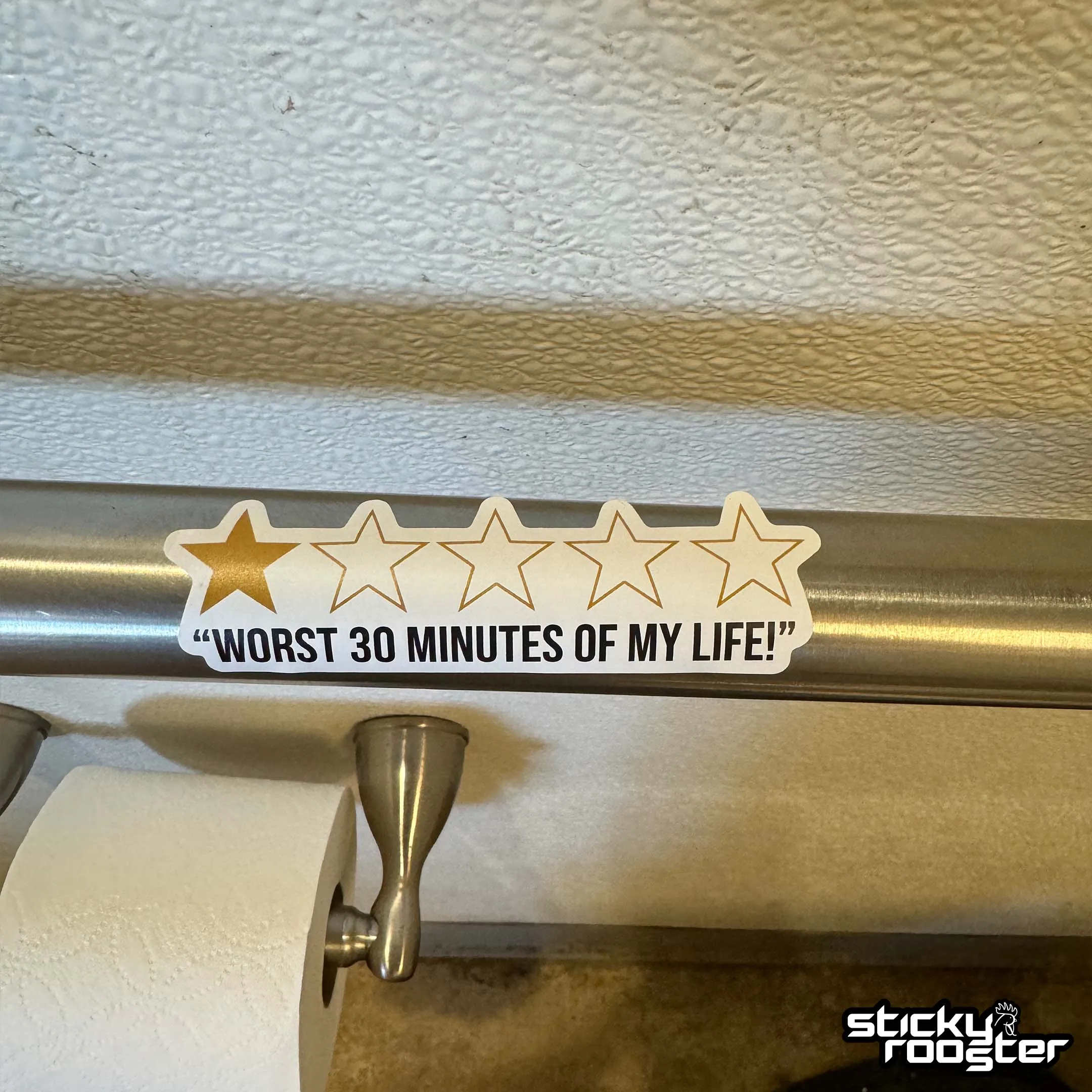 1 Star Bathroom Review stickers - 4 pack