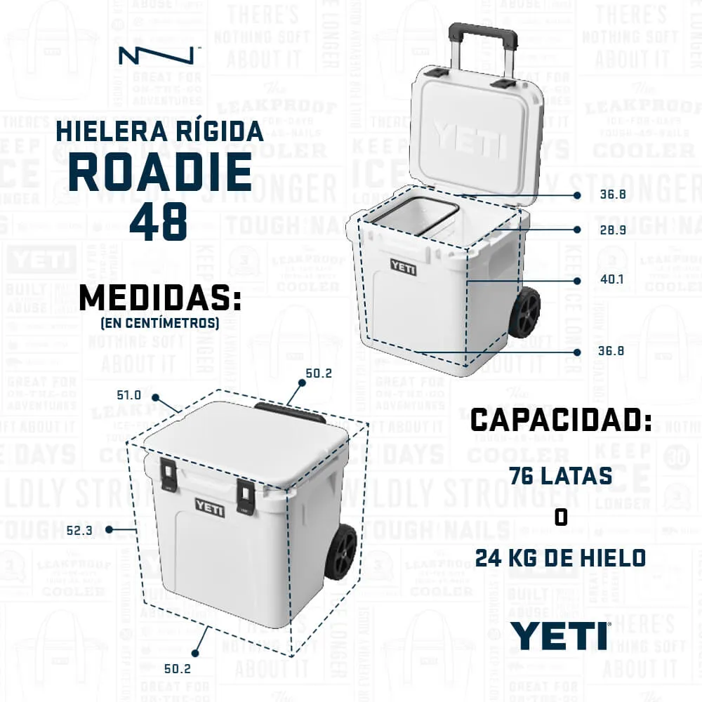 10048160000 HIELERA RIGIDA ROADIE 48 CHARCOAL MARCA YETI