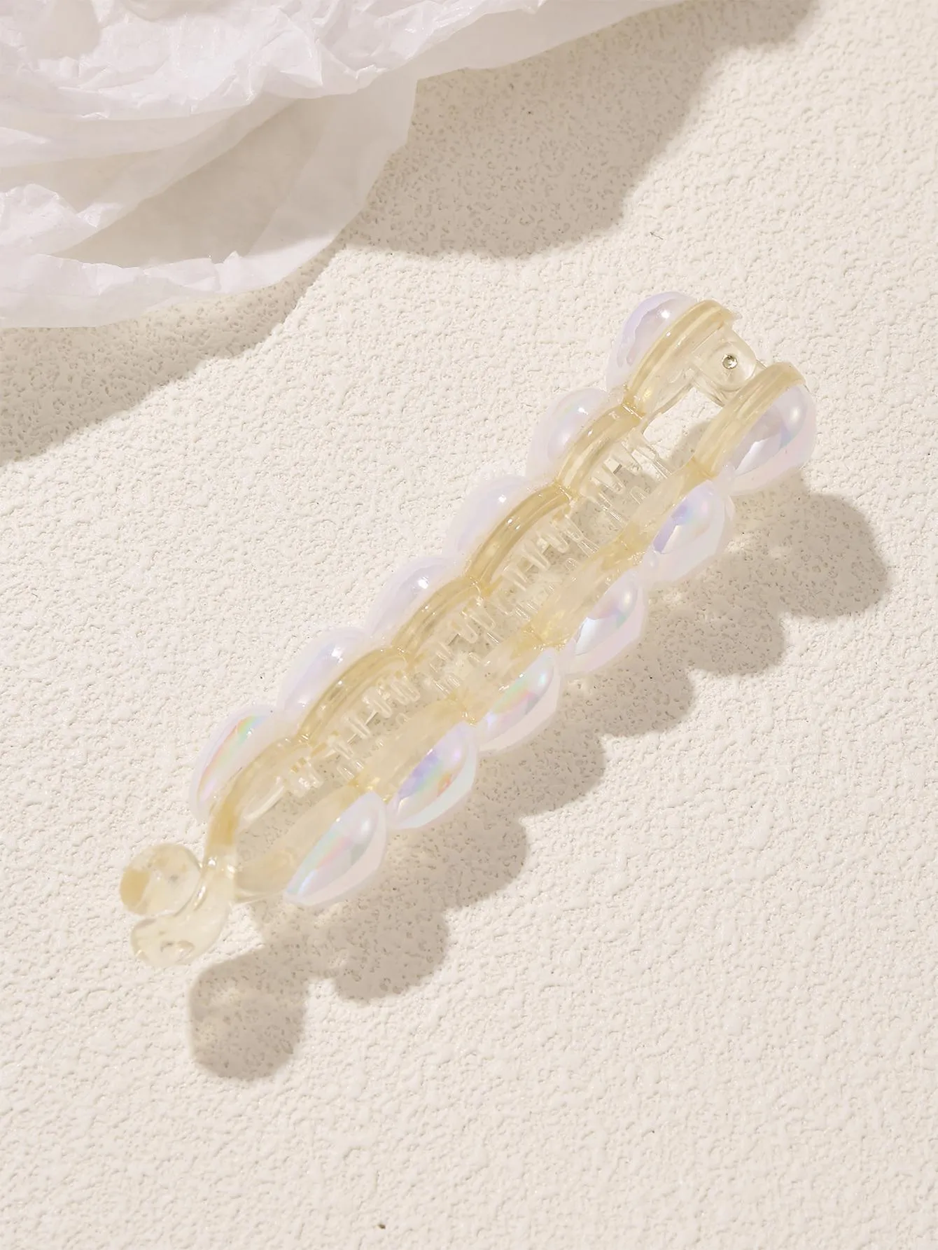 1pc Faux Pearl Decor Banana Clip