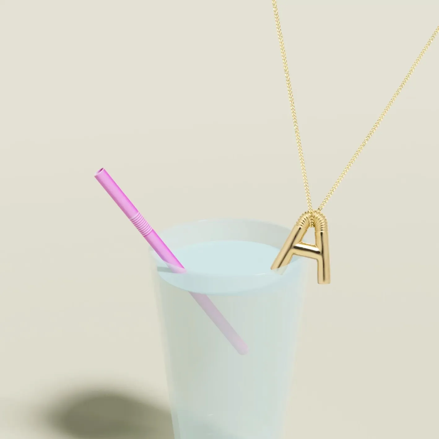 A STRAW NECKLACE