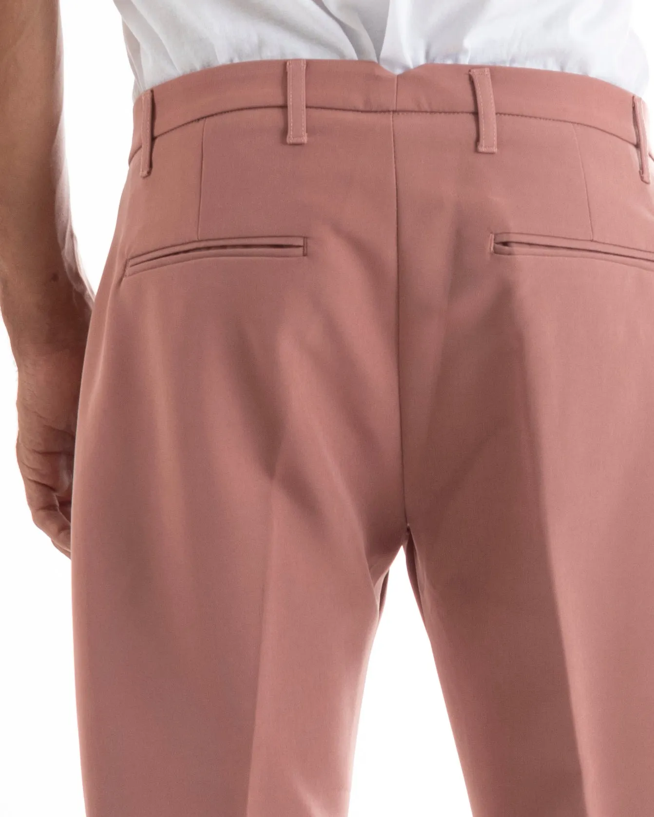 Abito Uomo Doppiopetto Vestito Viscosa Completo Giacca Pantaloni Rosa Elegante Cerimonia GIOSAL-OU2164A