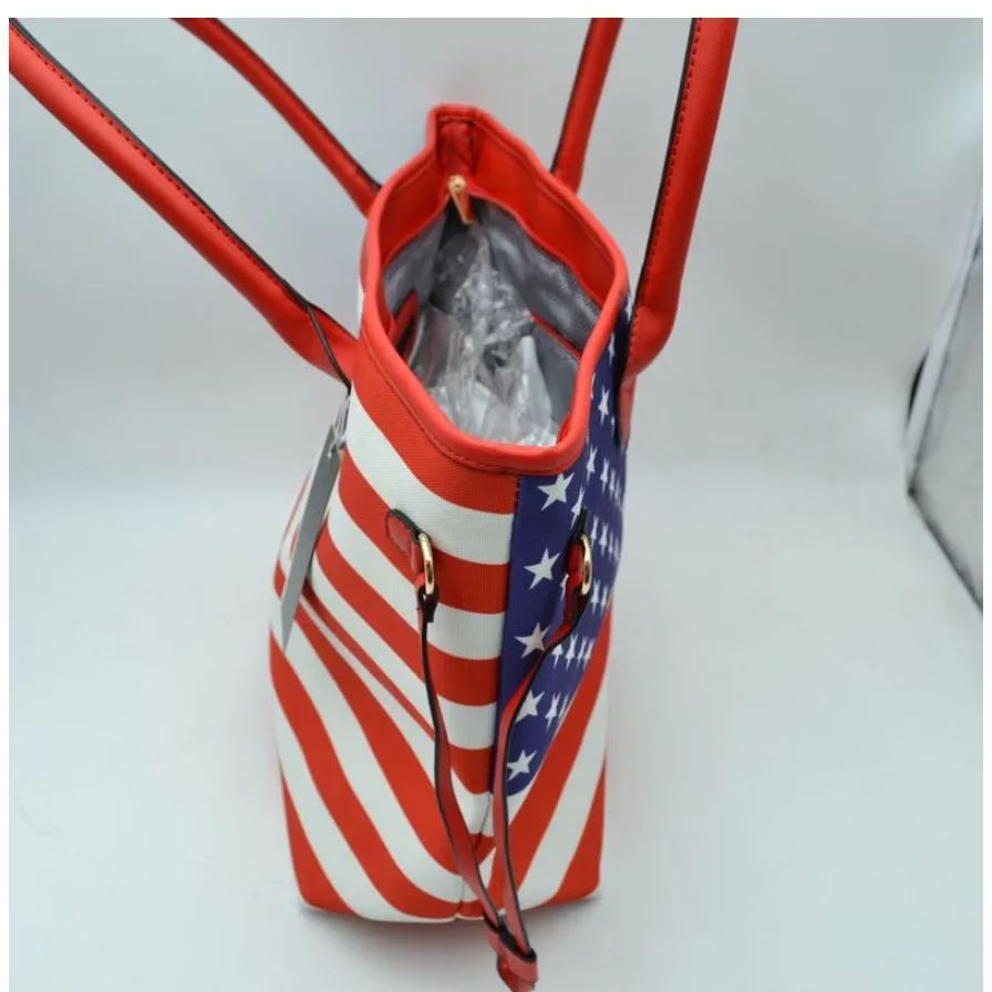 American Flag Tote - red