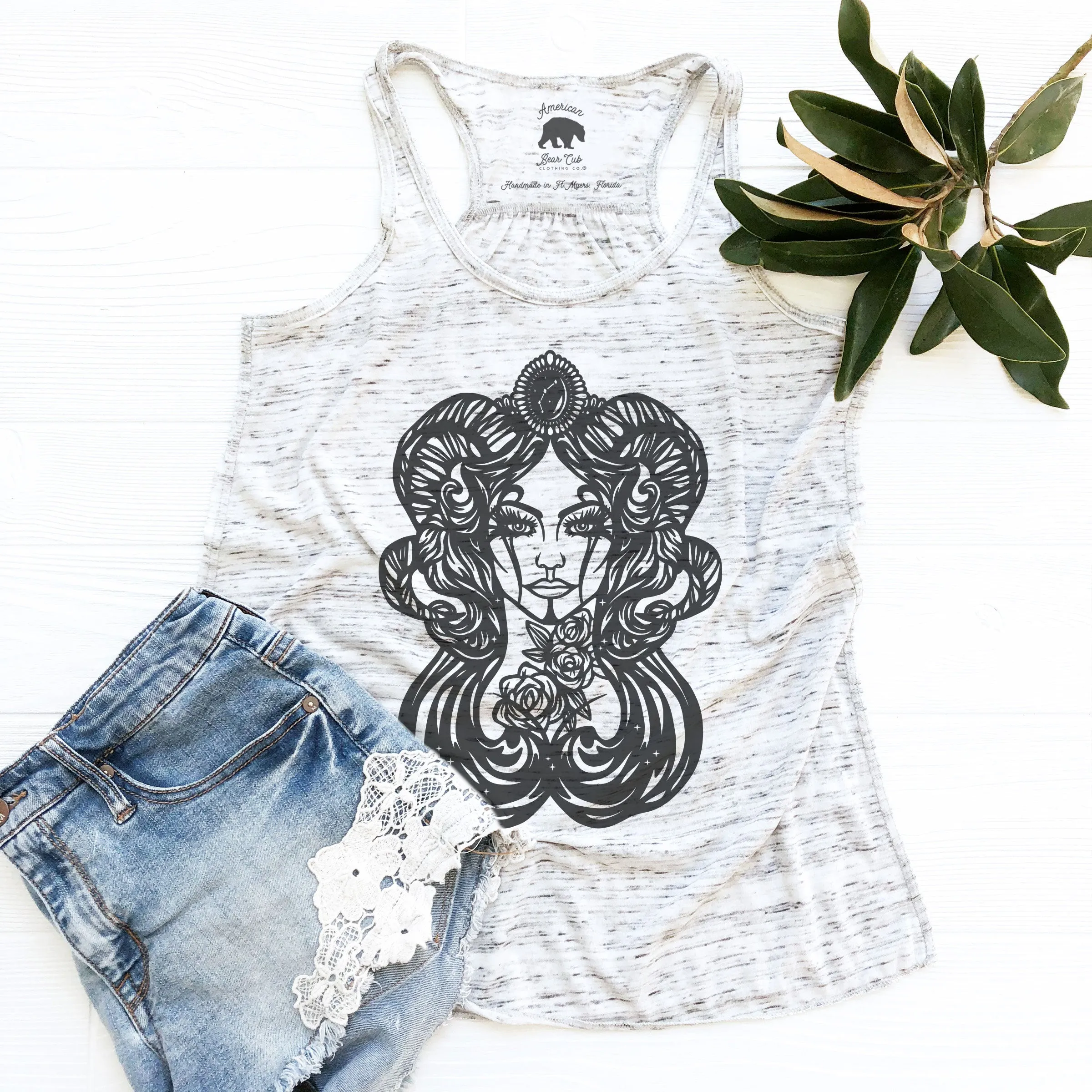 Aries Zodiac & Astrology flowy racerback tank tops