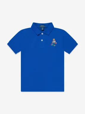 Baby Boys Bear Polo Shirt in Blue