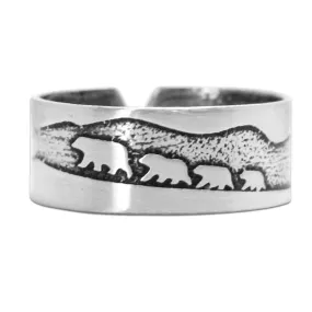 Bears on a Hike Adjustable Ring