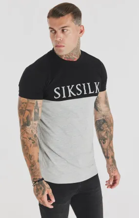 Black Cut And Sew Muscle Fit T-Shirt