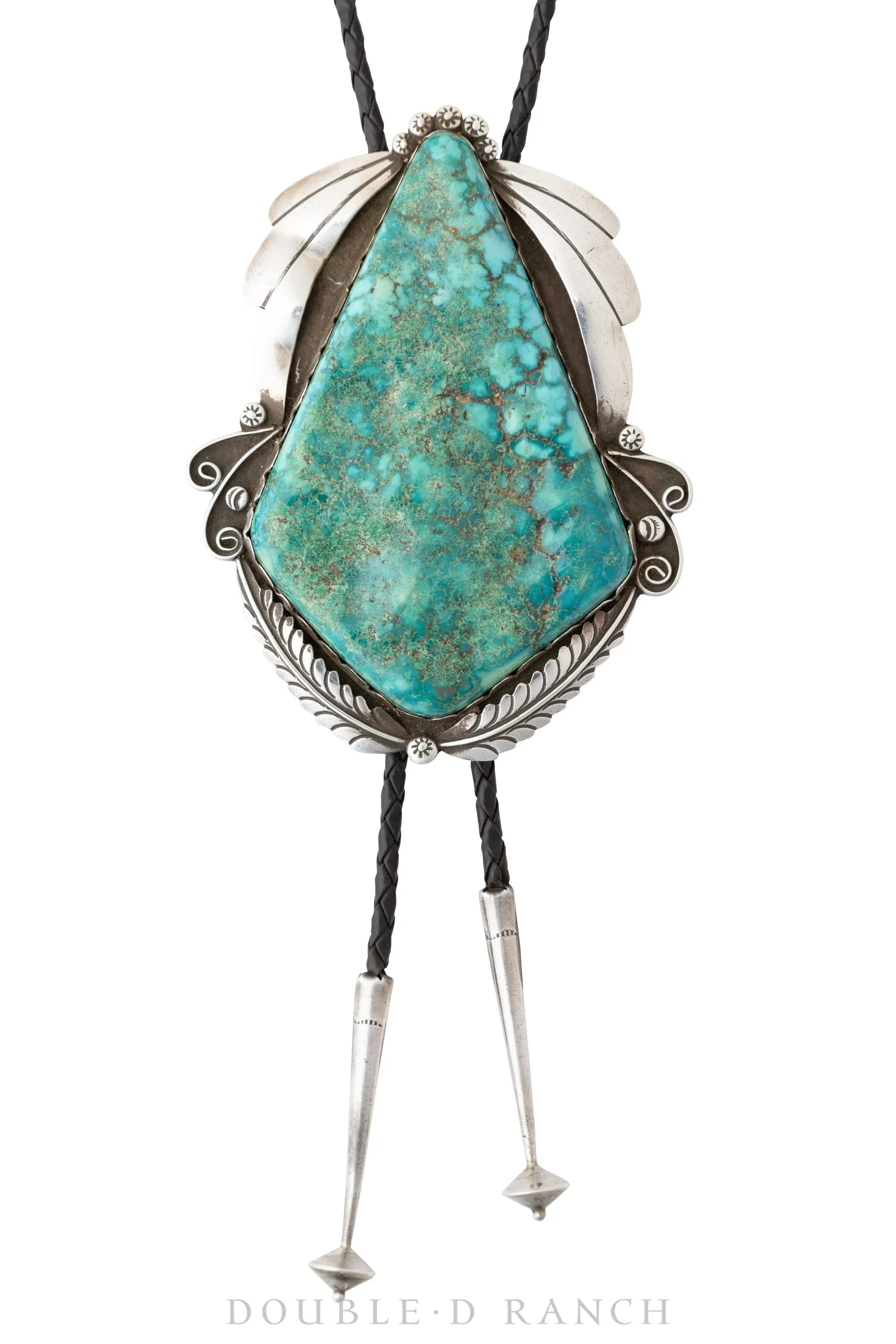 Bolo, Specimen, Natural Stone, Turquoise, Hallmark, Vintage, 1945