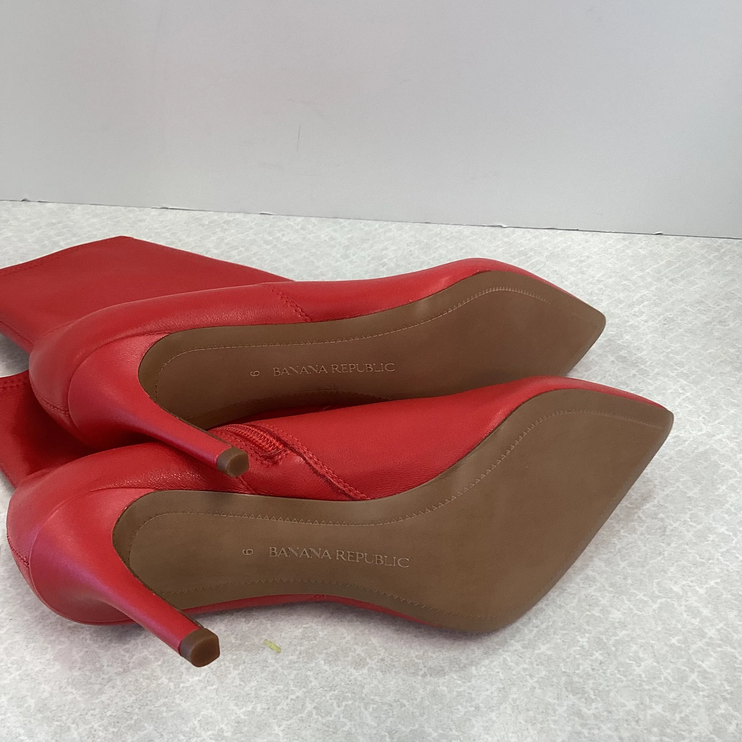 Boots Ankle Heels By Banana Republic In Red, Size: 9