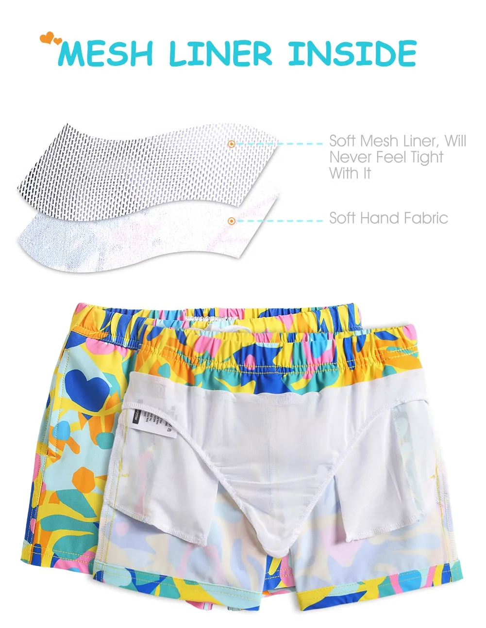 Boys Colorful Banana Leaf Stretch Swim Trunks