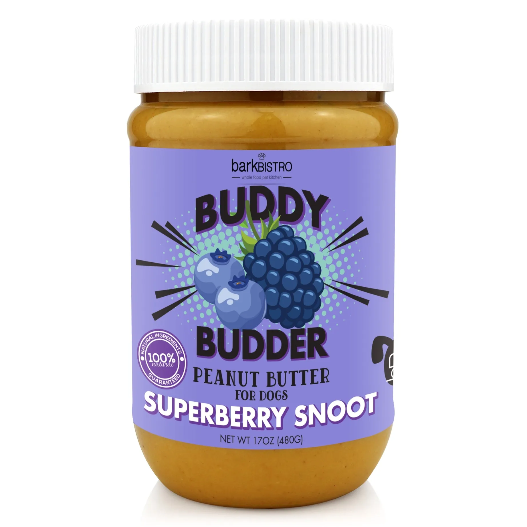 buddy budder peanuts strawberries  buleberries blackberries honey