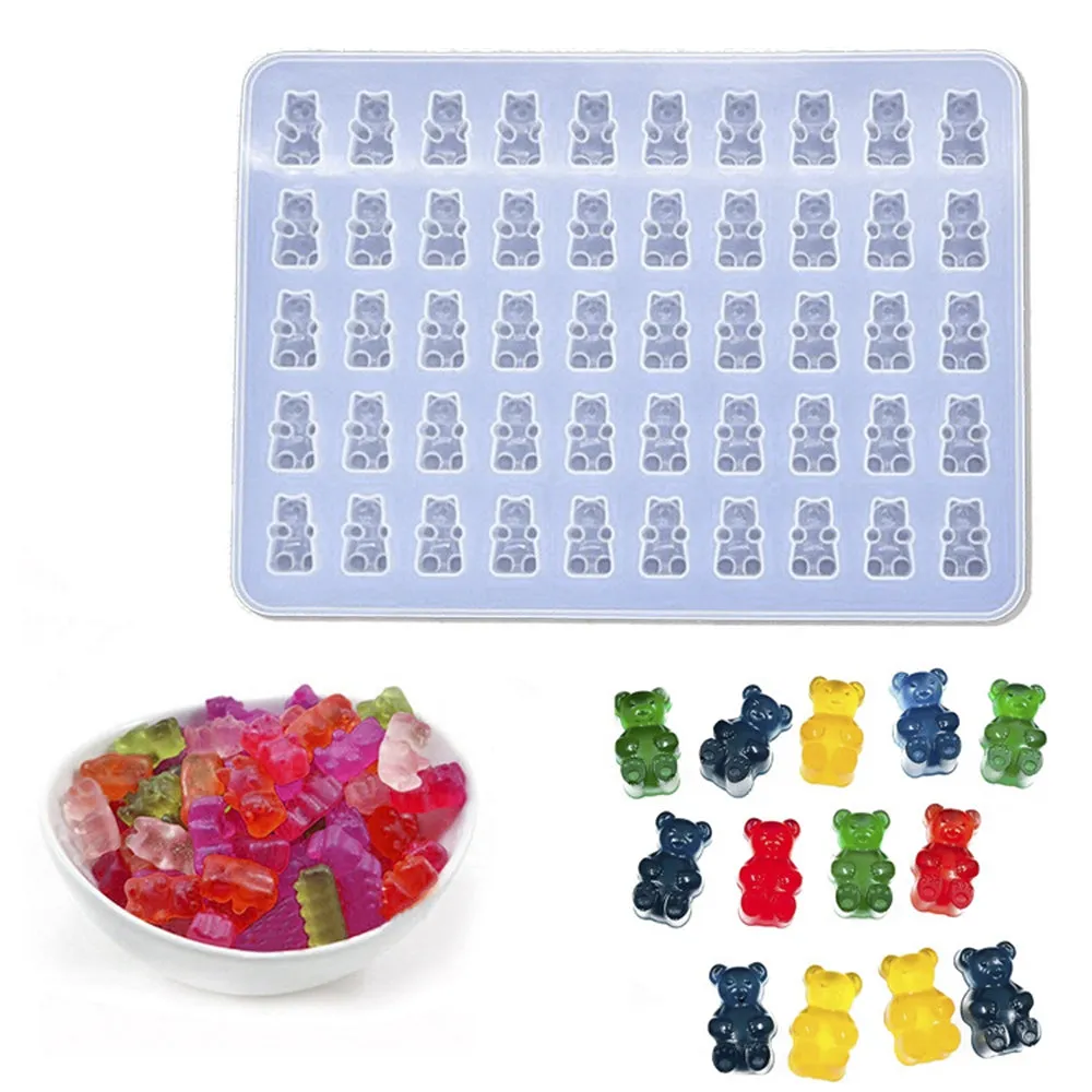 Candy Bear Silicone Mold for Resin, Fondant, Clay, makes 50 bears, tol1412