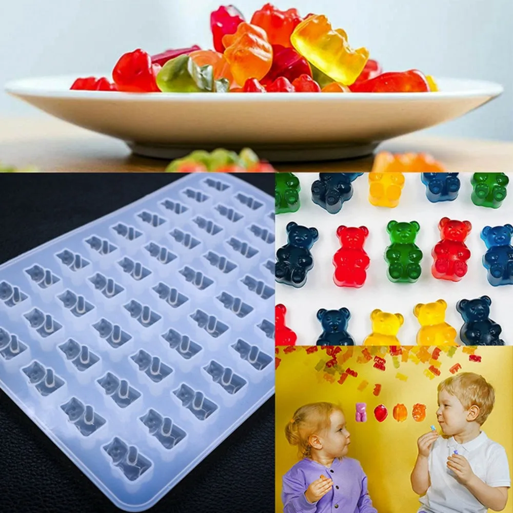 Candy Bear Silicone Mold for Resin, Fondant, Clay, makes 50 bears, tol1412