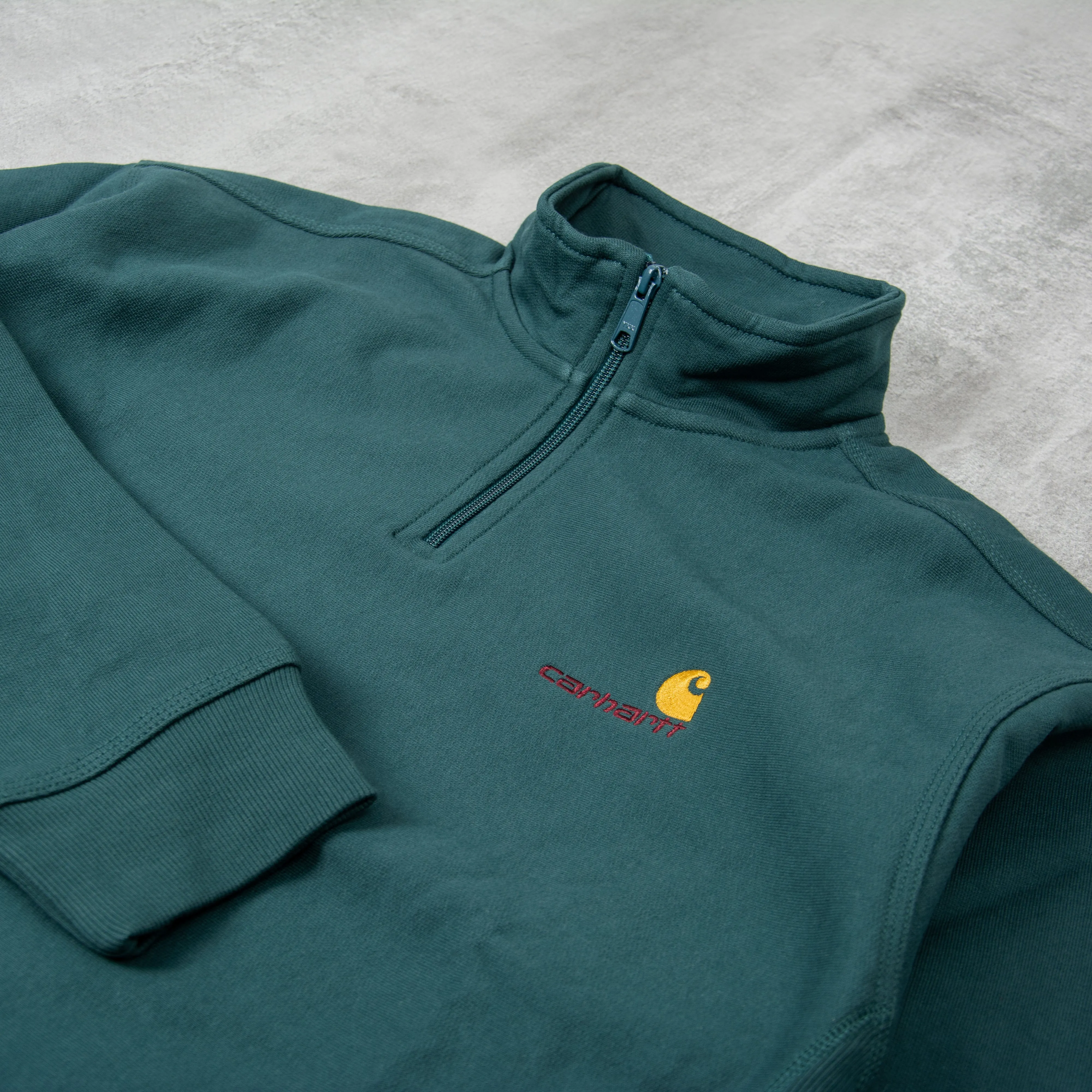 Carhartt WIP Half Zip American Script Sweat - Botanic