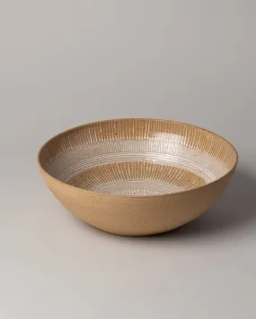 Circular Striped Serving Bowl