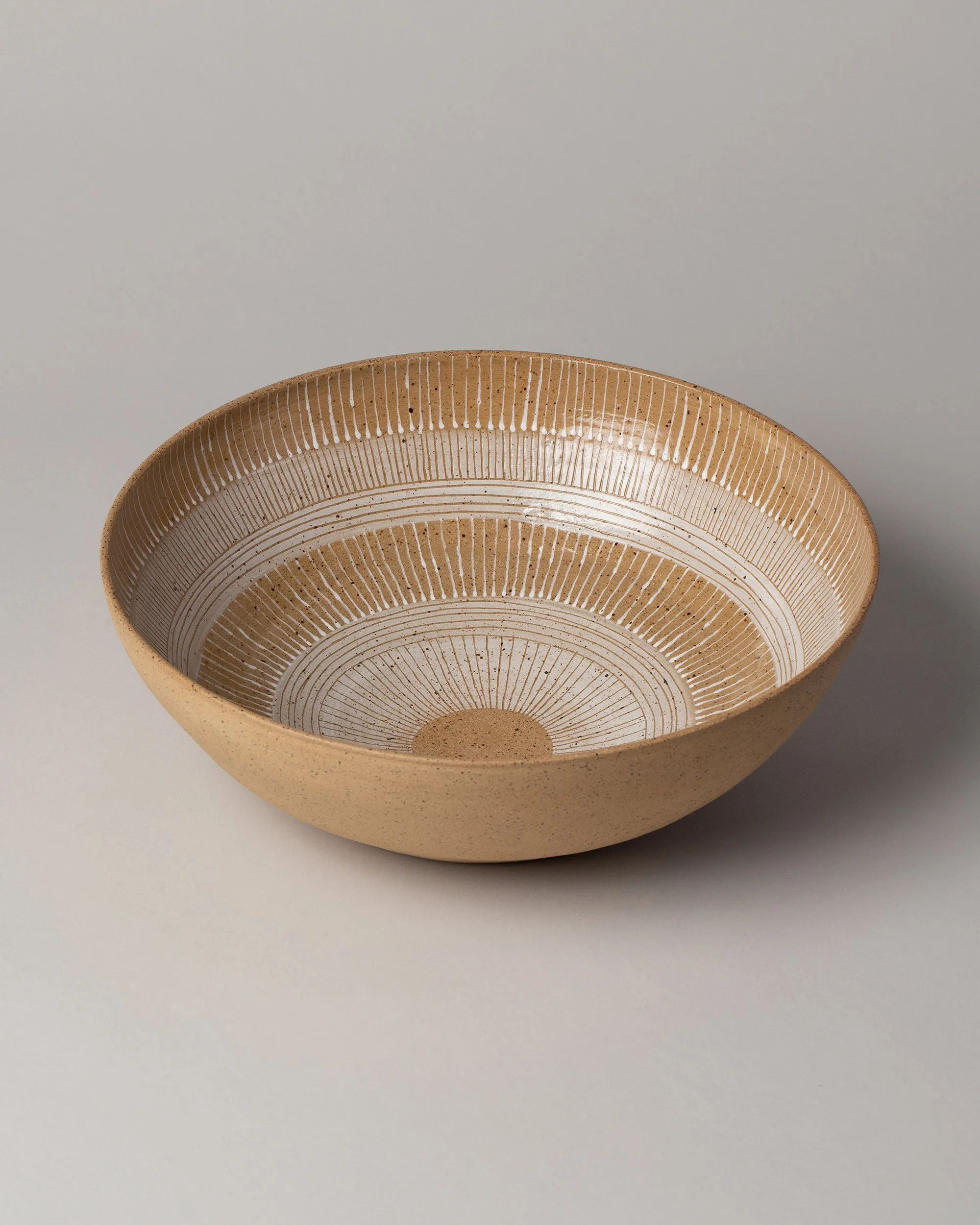 Circular Striped Serving Bowl