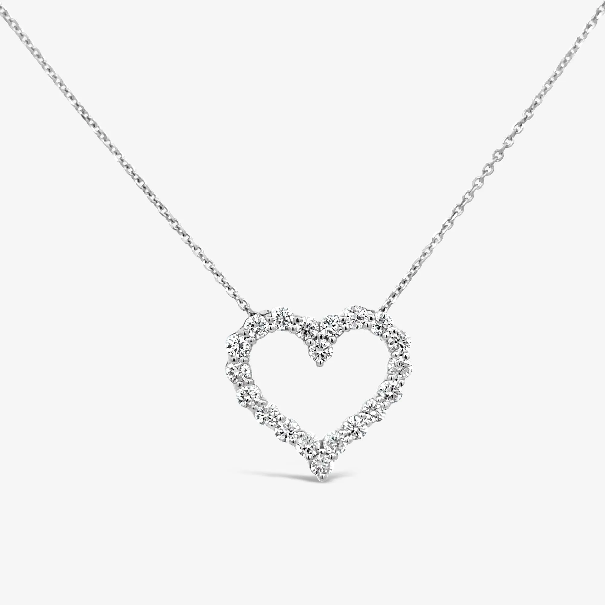 Classic Medium Size Diamond Heart Necklace