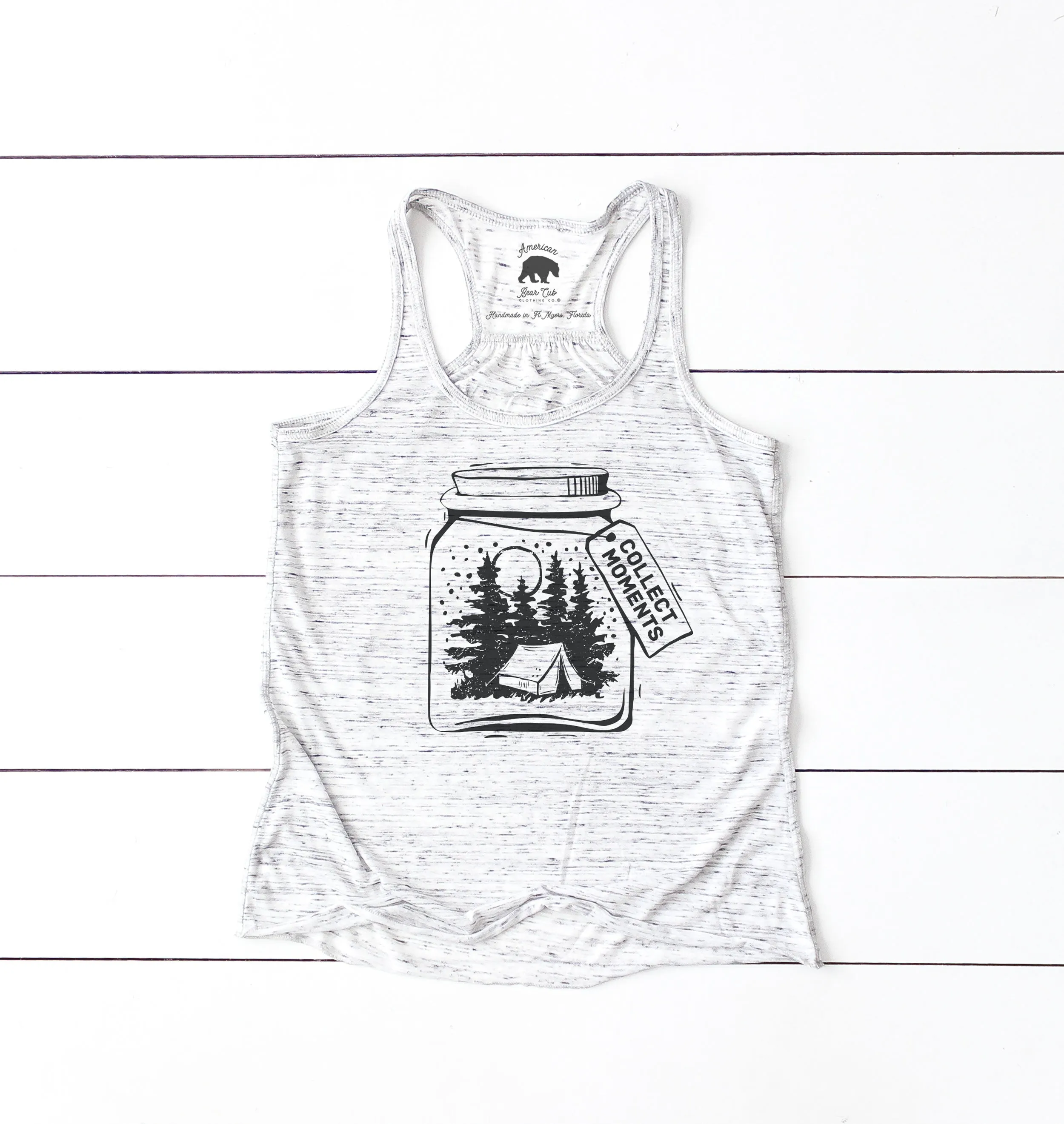 Collect Moments Tent Mason Jar flowy racerback tank tops