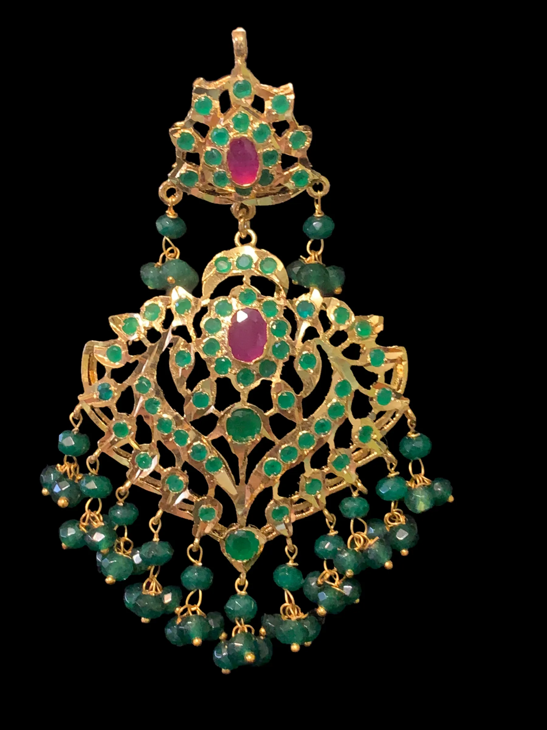 DER391 Ekta ruby emerald earrings ( SHIPS IN 2 WEEKS   )