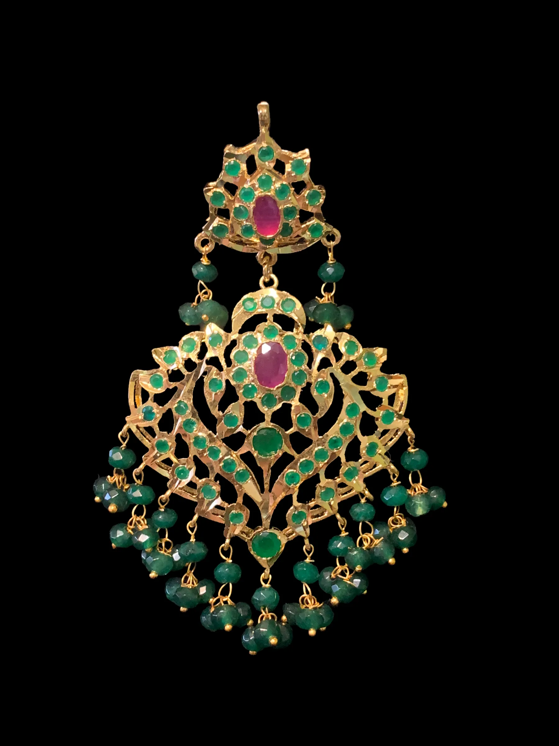 DER391 Ekta ruby emerald earrings ( SHIPS IN 2 WEEKS   )