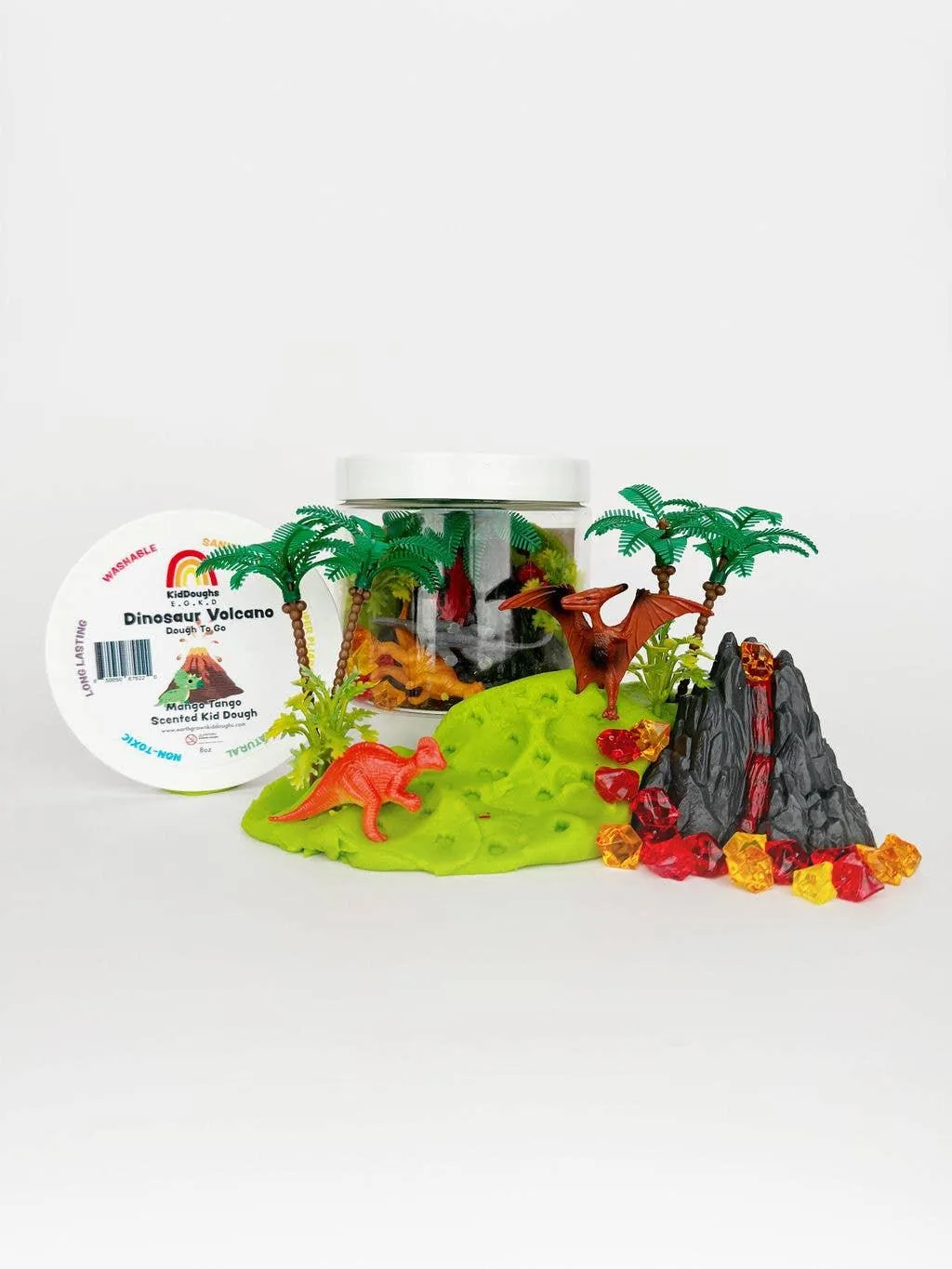 Dinosaur Volcano (Watermelon) Play Dough-To-Go