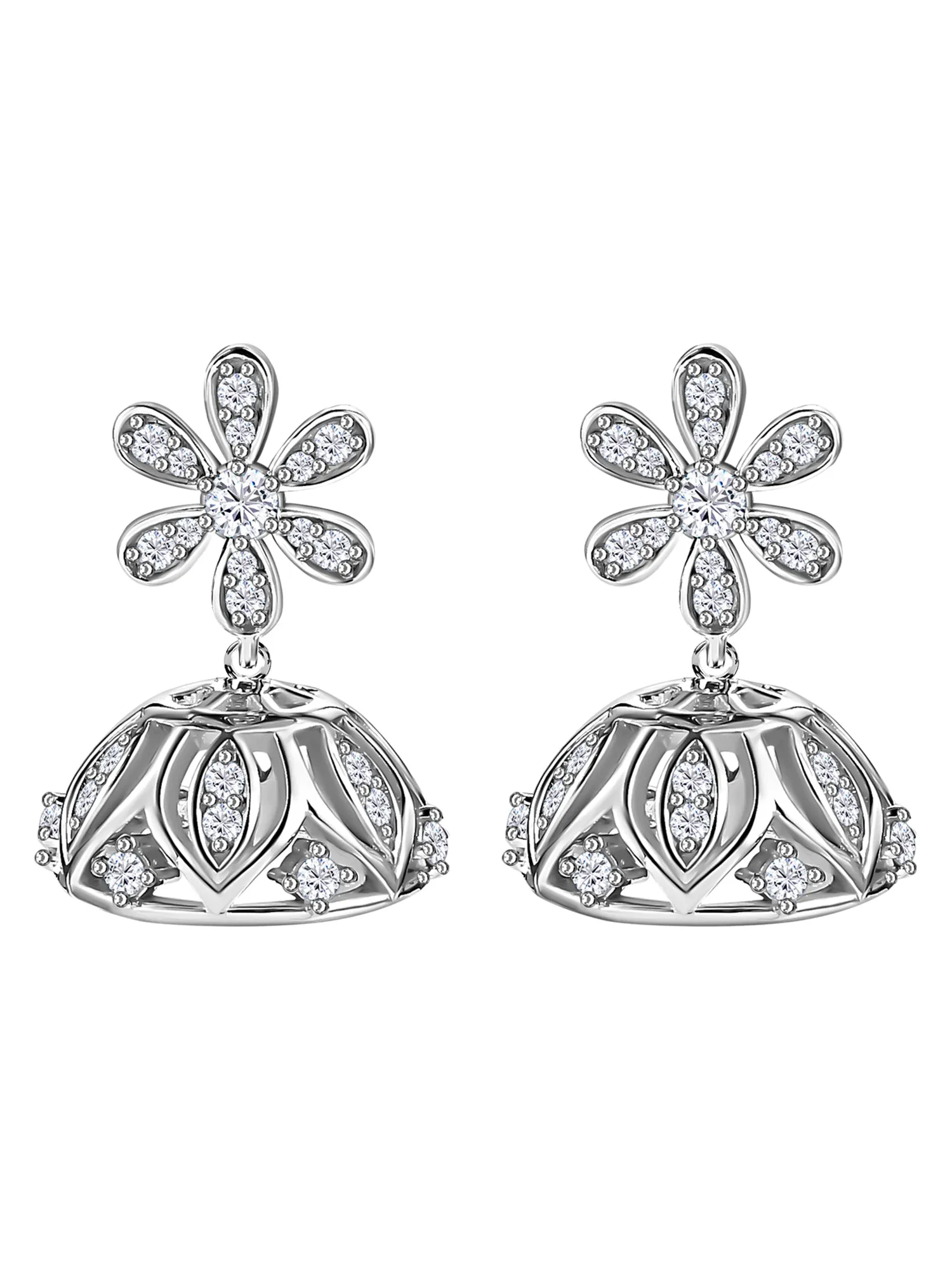 Disha Pure 925 Silver Jhumka Earrings For Women