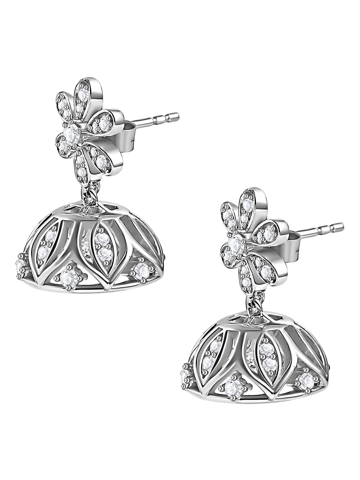 Disha Pure 925 Silver Jhumka Earrings For Women