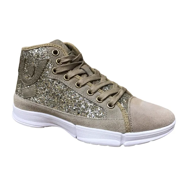 Freddy women's high shoe with glittery upper S6WFSL20 O gold