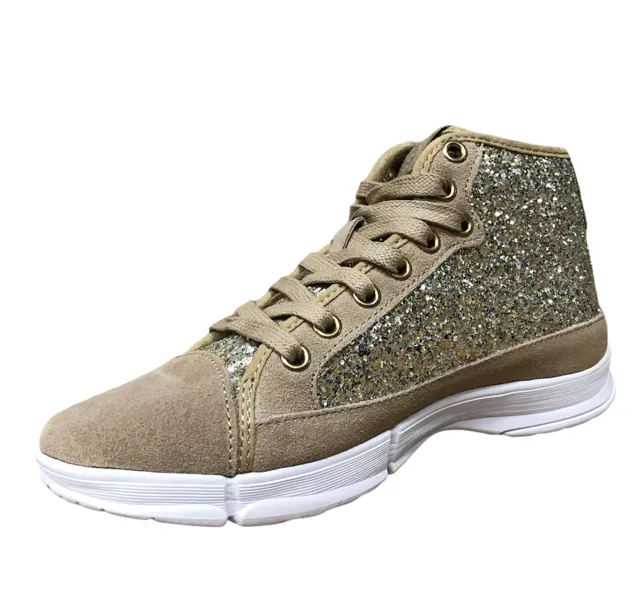 Freddy women's high shoe with glittery upper S6WFSL20 O gold