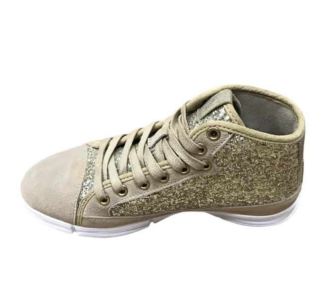 Freddy women's high shoe with glittery upper S6WFSL20 O gold