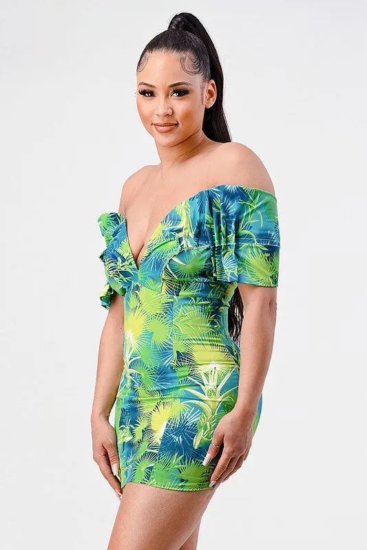 Garden Gal- Neon Garden Themed Fitted Dress