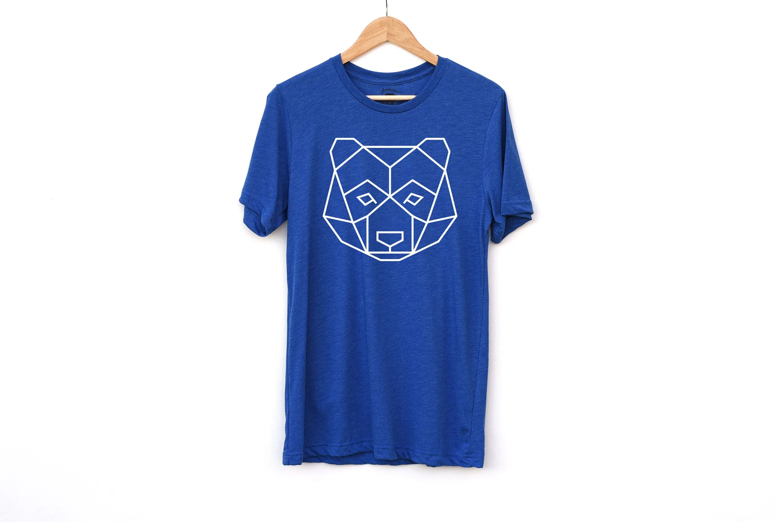 Geometric Bear Head Adult Shirts - light or dark artwork