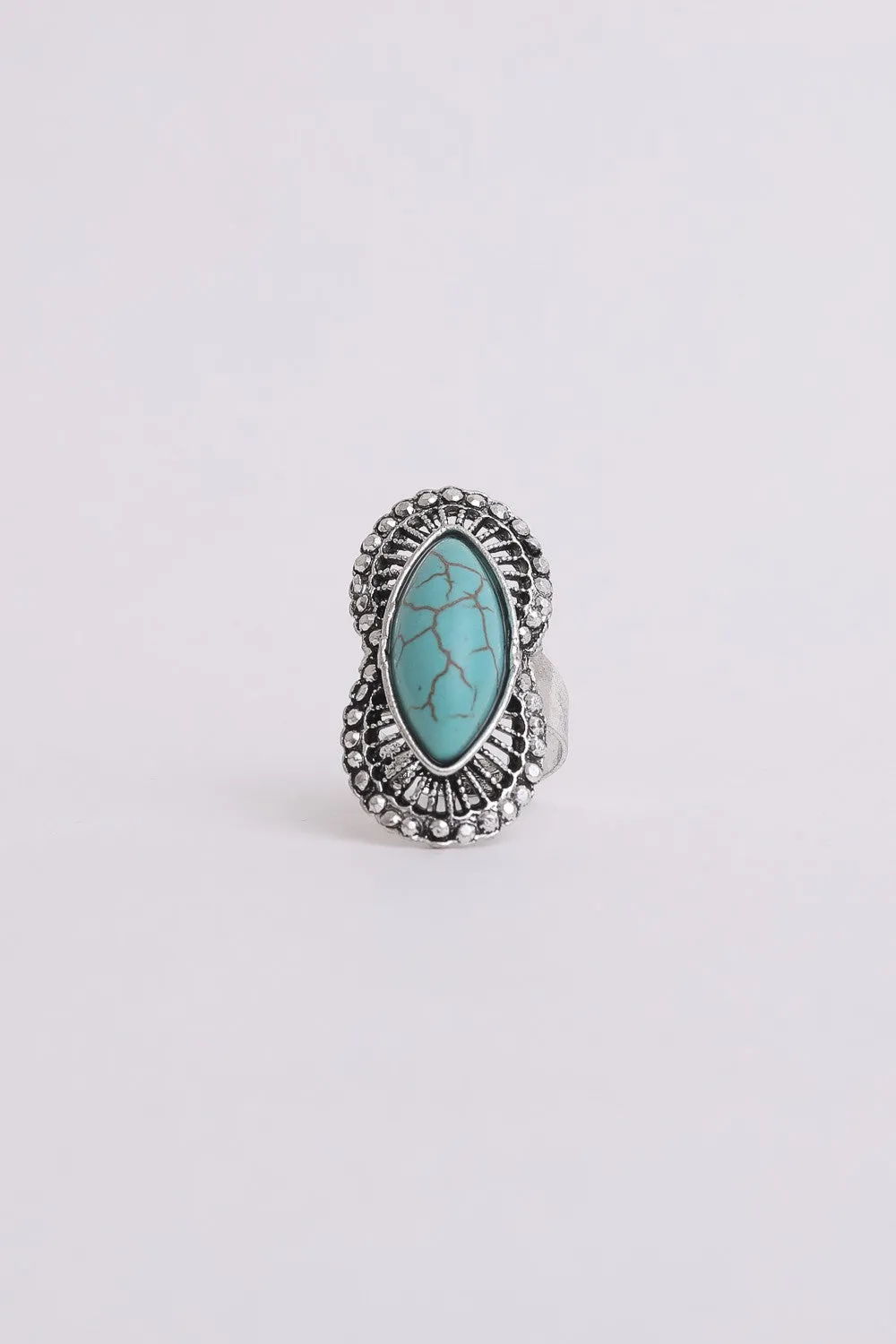 Go West Adjustable Turquoise Ring - Silver