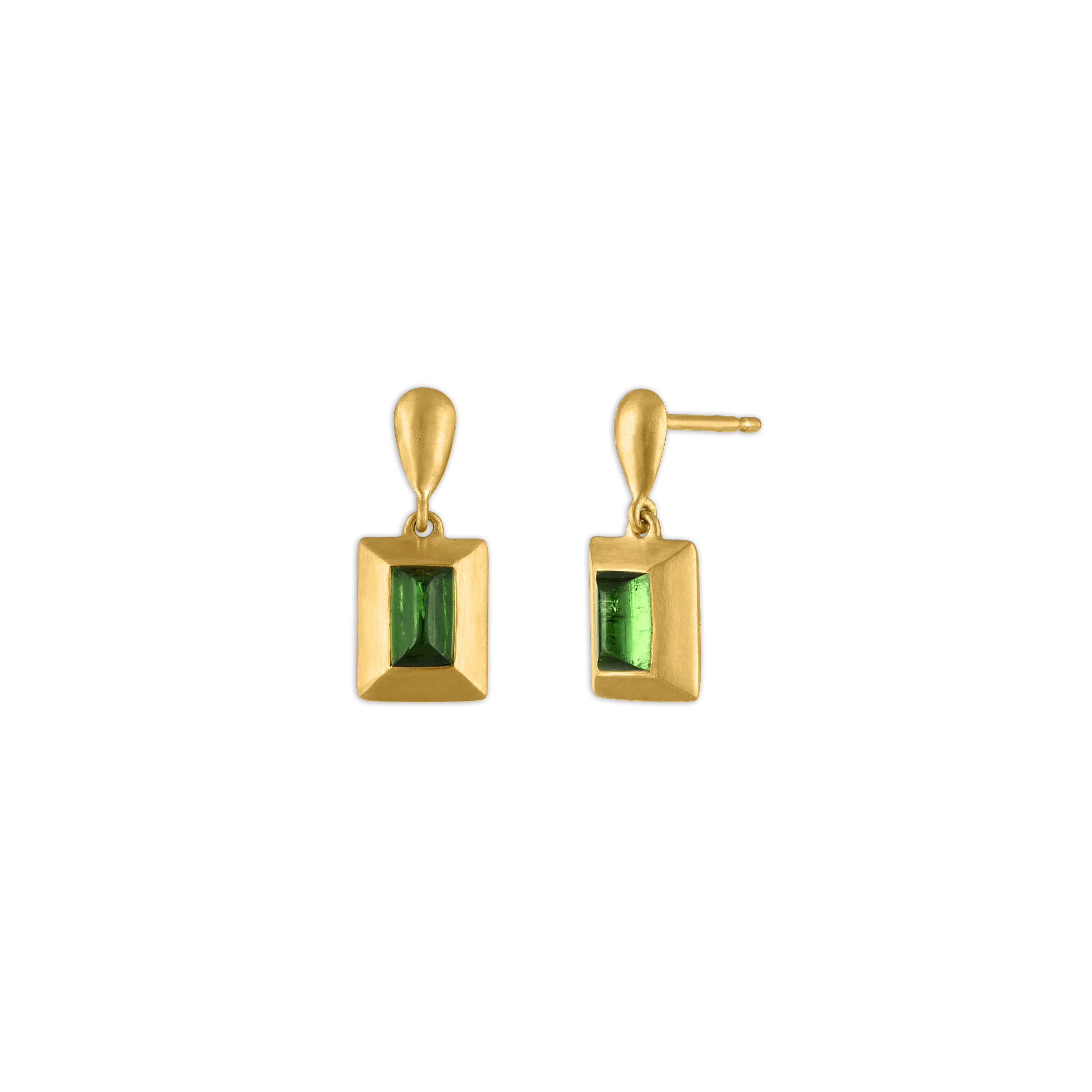 Green Tourmaline Capsa Drop Earrings