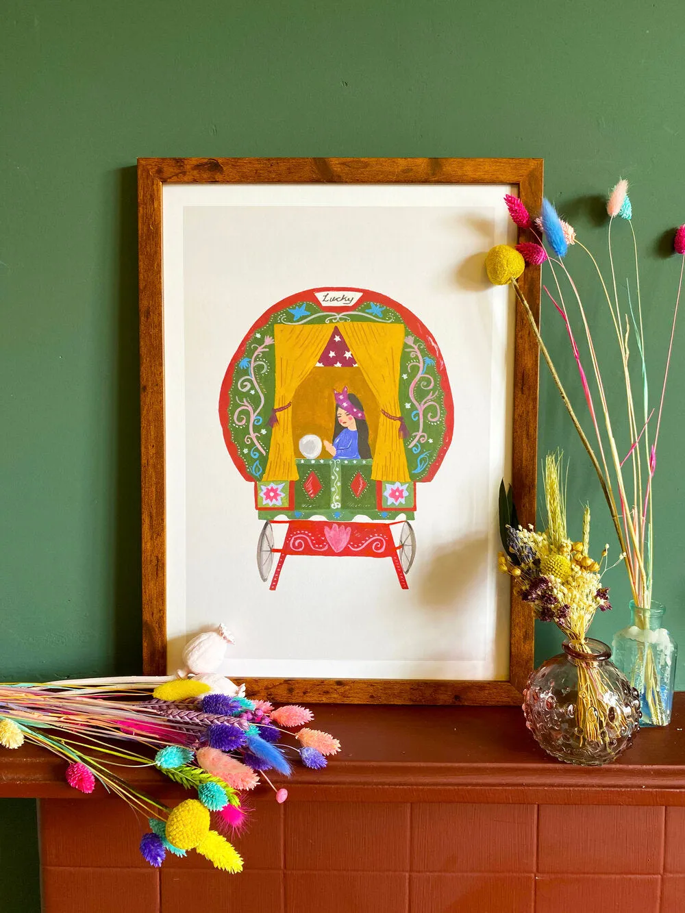 Gypsy Fortune Teller Wagon Art Print