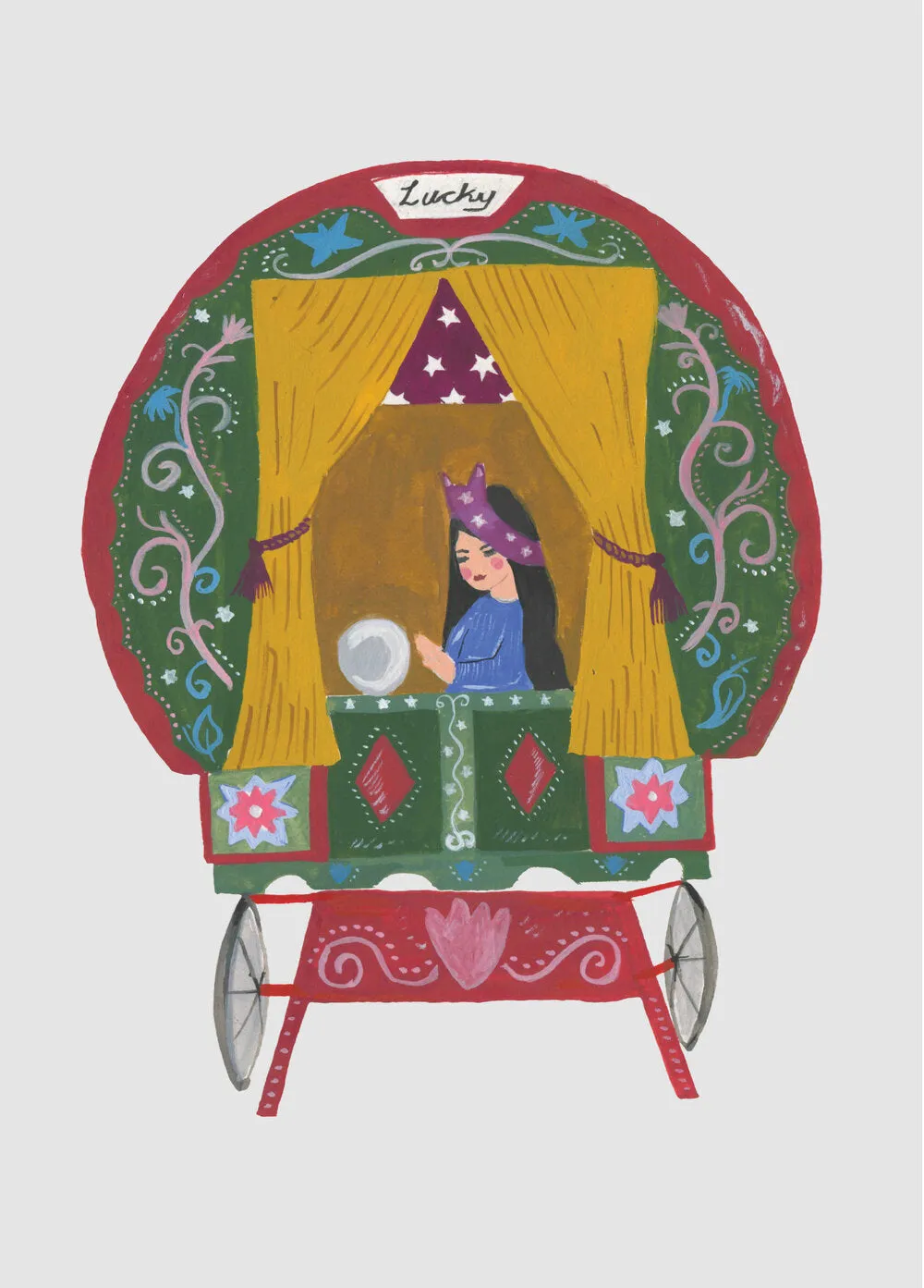 Gypsy Fortune Teller Wagon Art Print