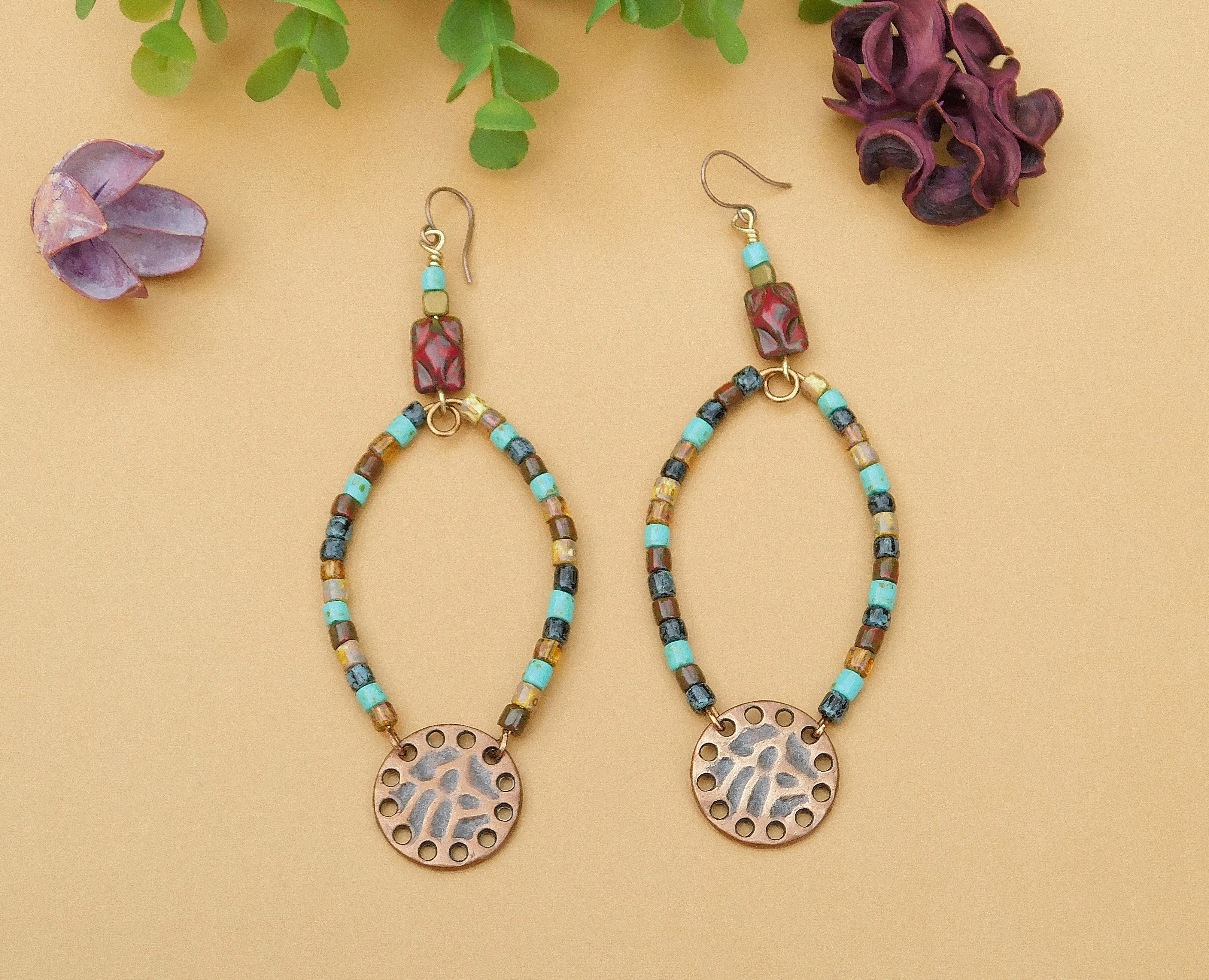 Hues of Autumn Hoop Earrings