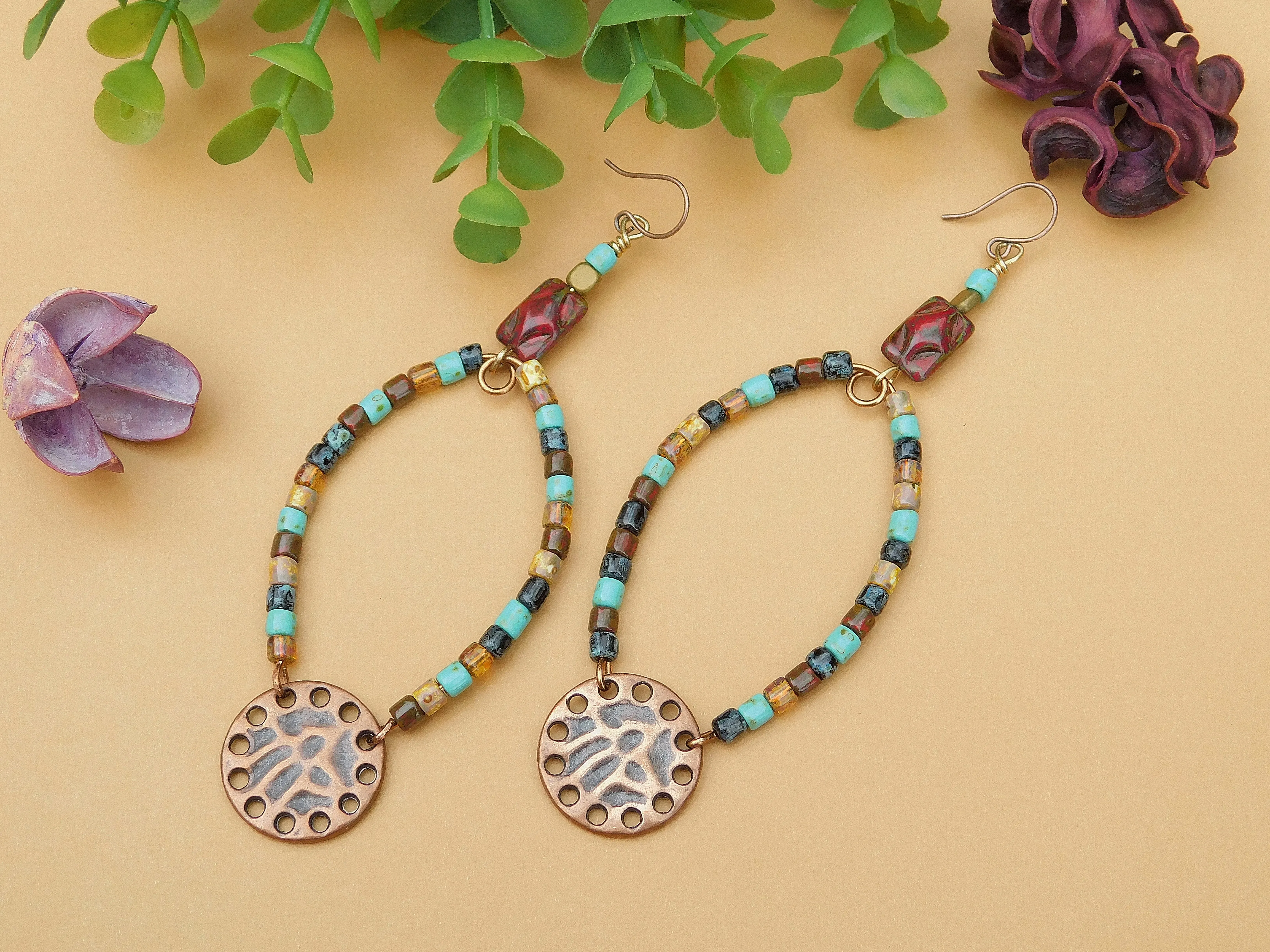 Hues of Autumn Hoop Earrings