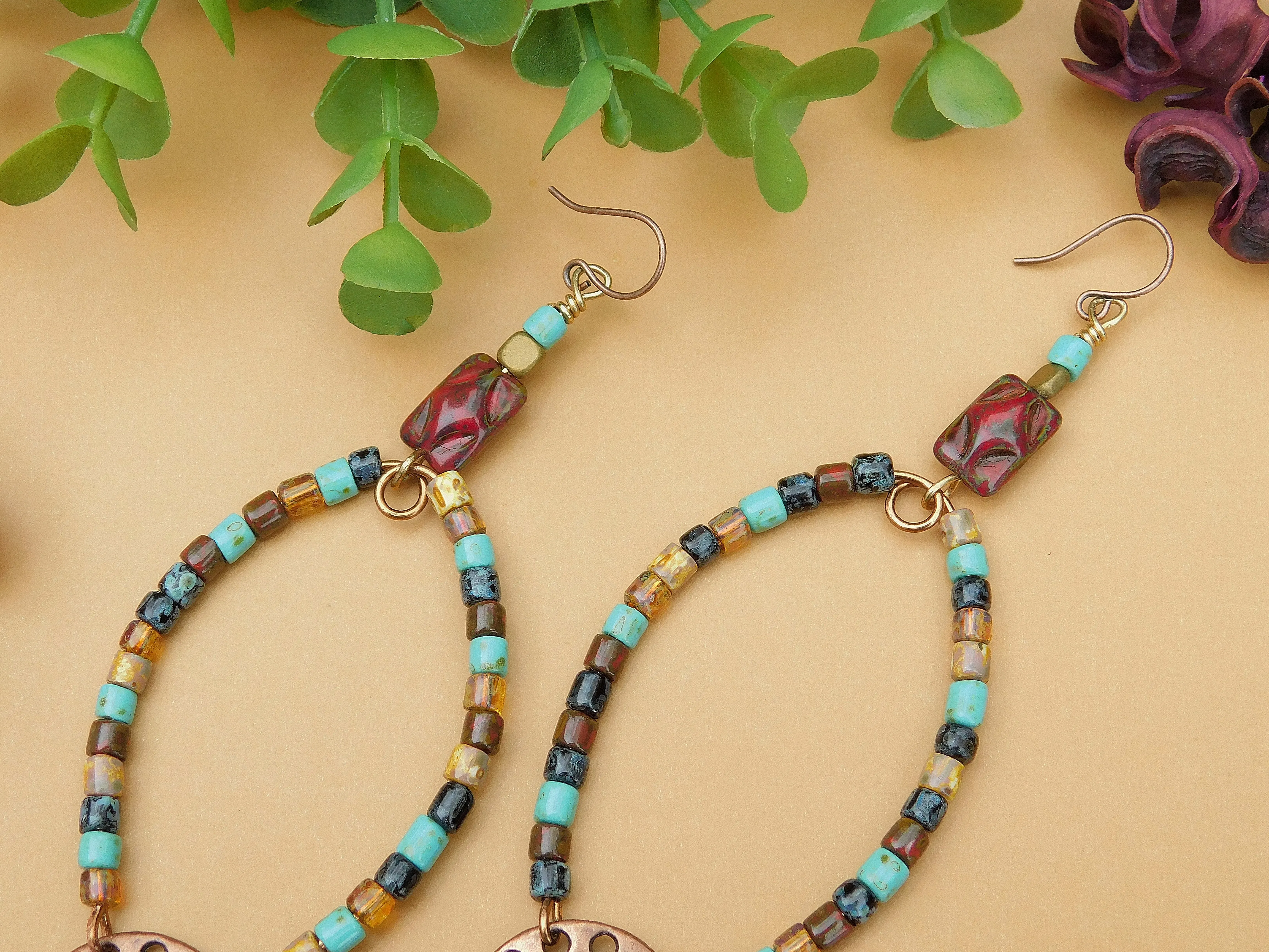 Hues of Autumn Hoop Earrings