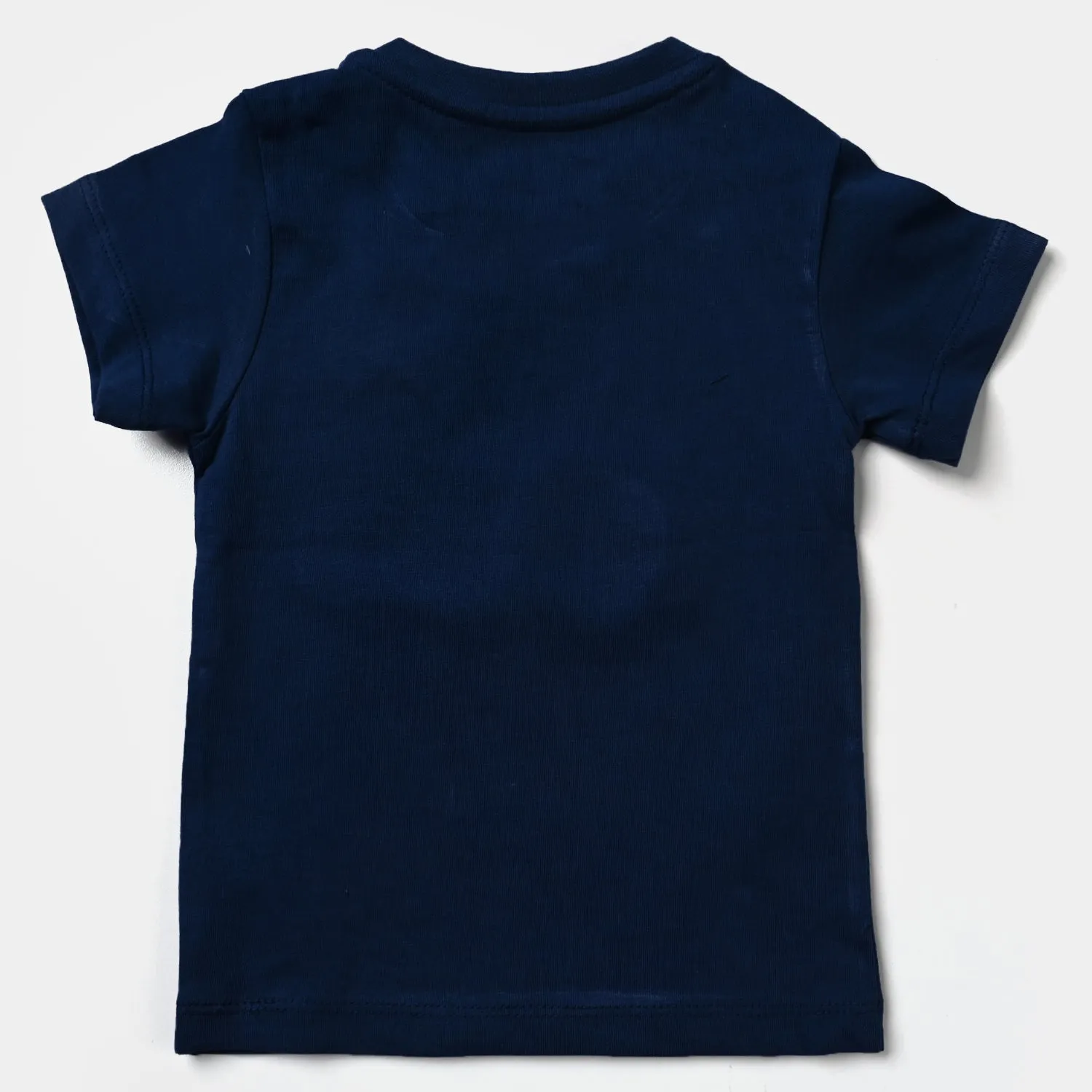 Infant Girls Cotton Jersey T-Shirt Super Good Friend-Navy Peony