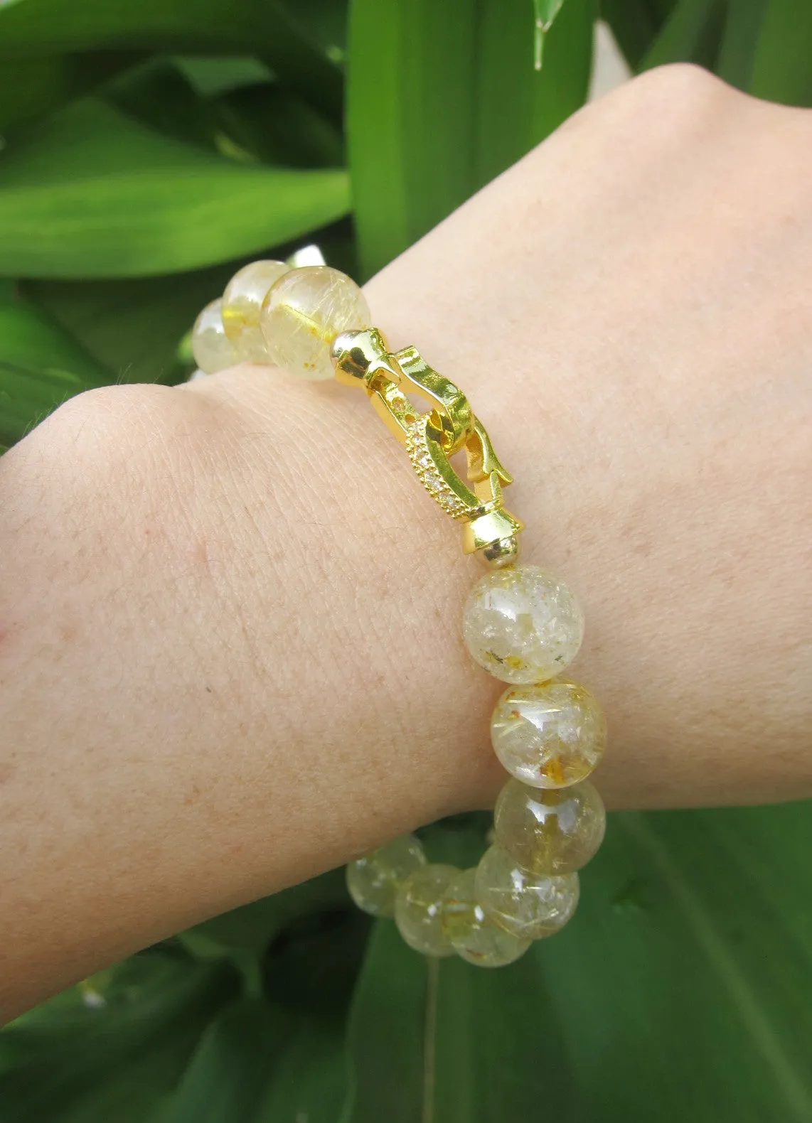 Inner Glow Rutilated Quartz Mala Bracelet