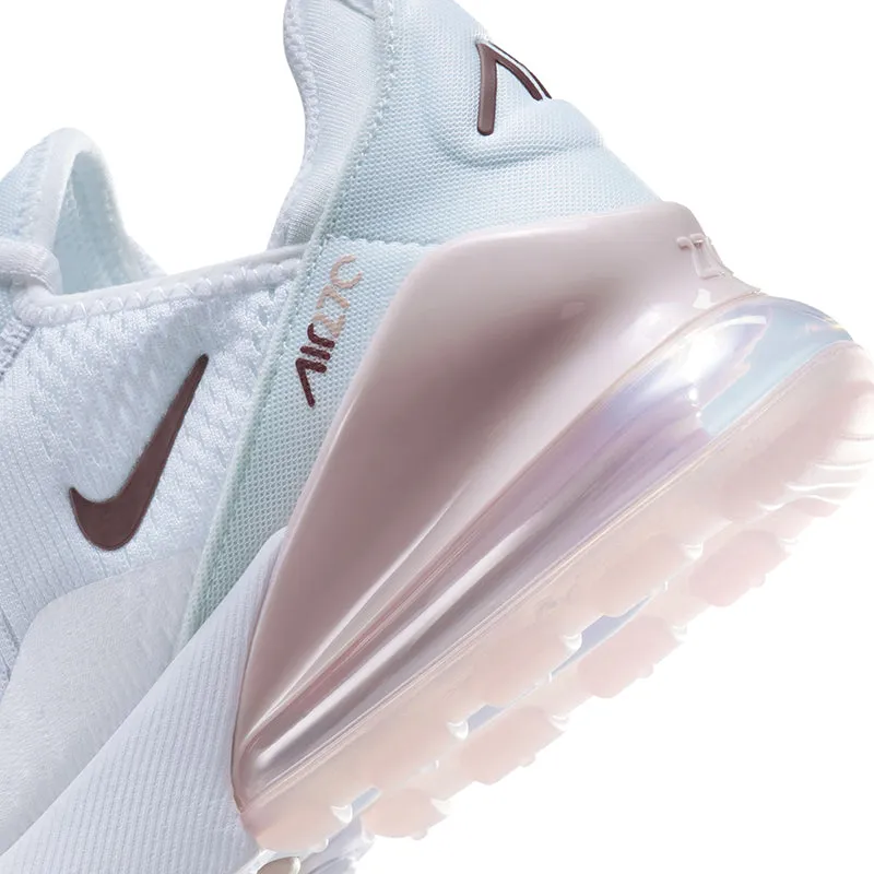 Kid's Grade School Air Max 270 White/Burgundy Crush