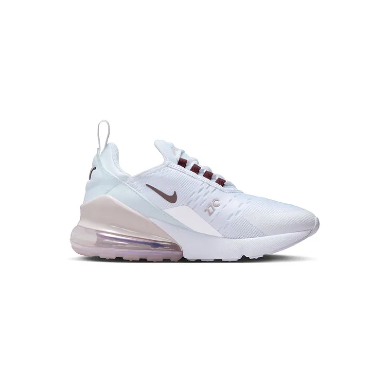 Kid's Grade School Air Max 270 White/Burgundy Crush