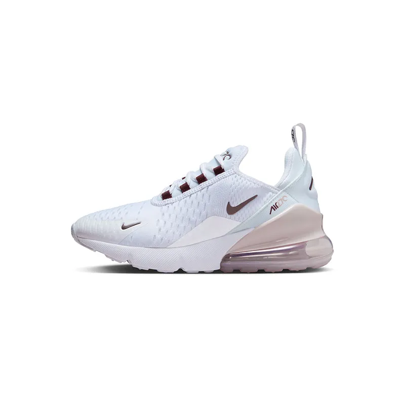 Kid's Grade School Air Max 270 White/Burgundy Crush