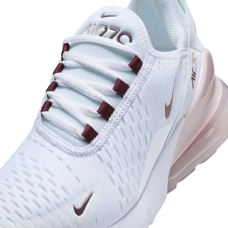 Kid's Grade School Air Max 270 White/Burgundy Crush