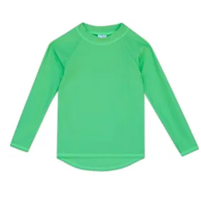 Kids Long-Sleeve Rashguard Top UPF 50  in Lime Green