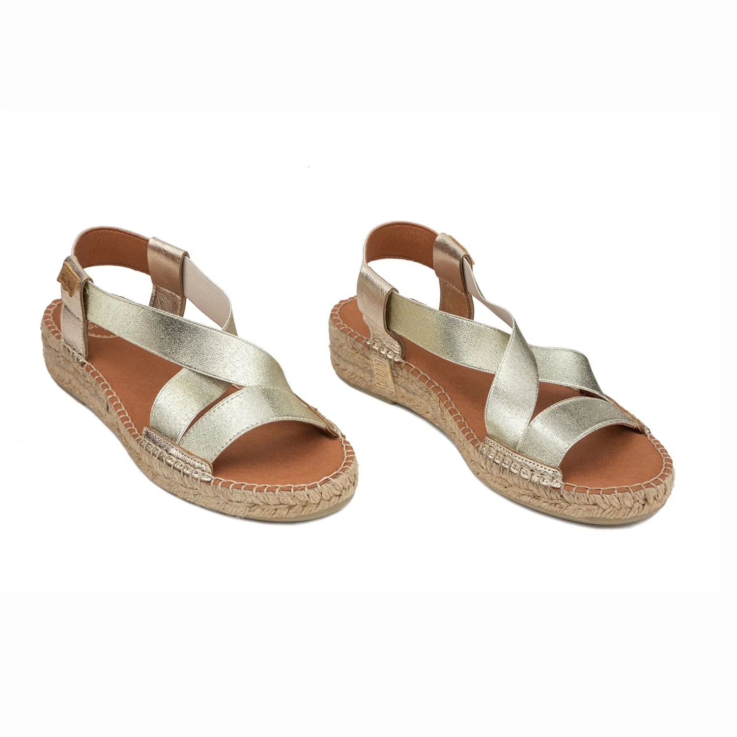 Metallic Cotton Blend Wedge Espadrille for Women - Eire-RC