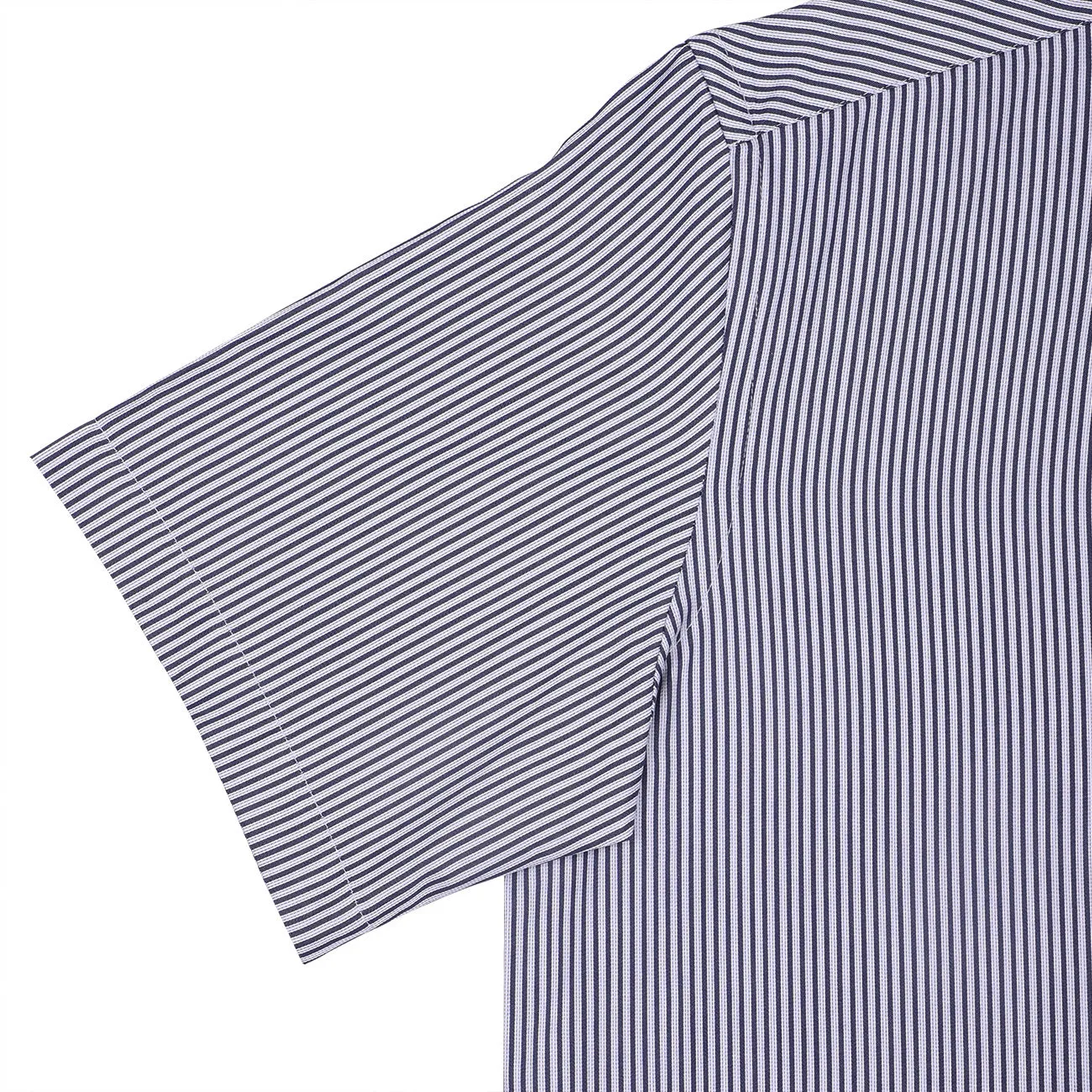 Monti French Navy Blue Stripes Satin Half Sleeve Shirt