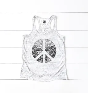 Nature Peace Sign flowy racerback tank tops