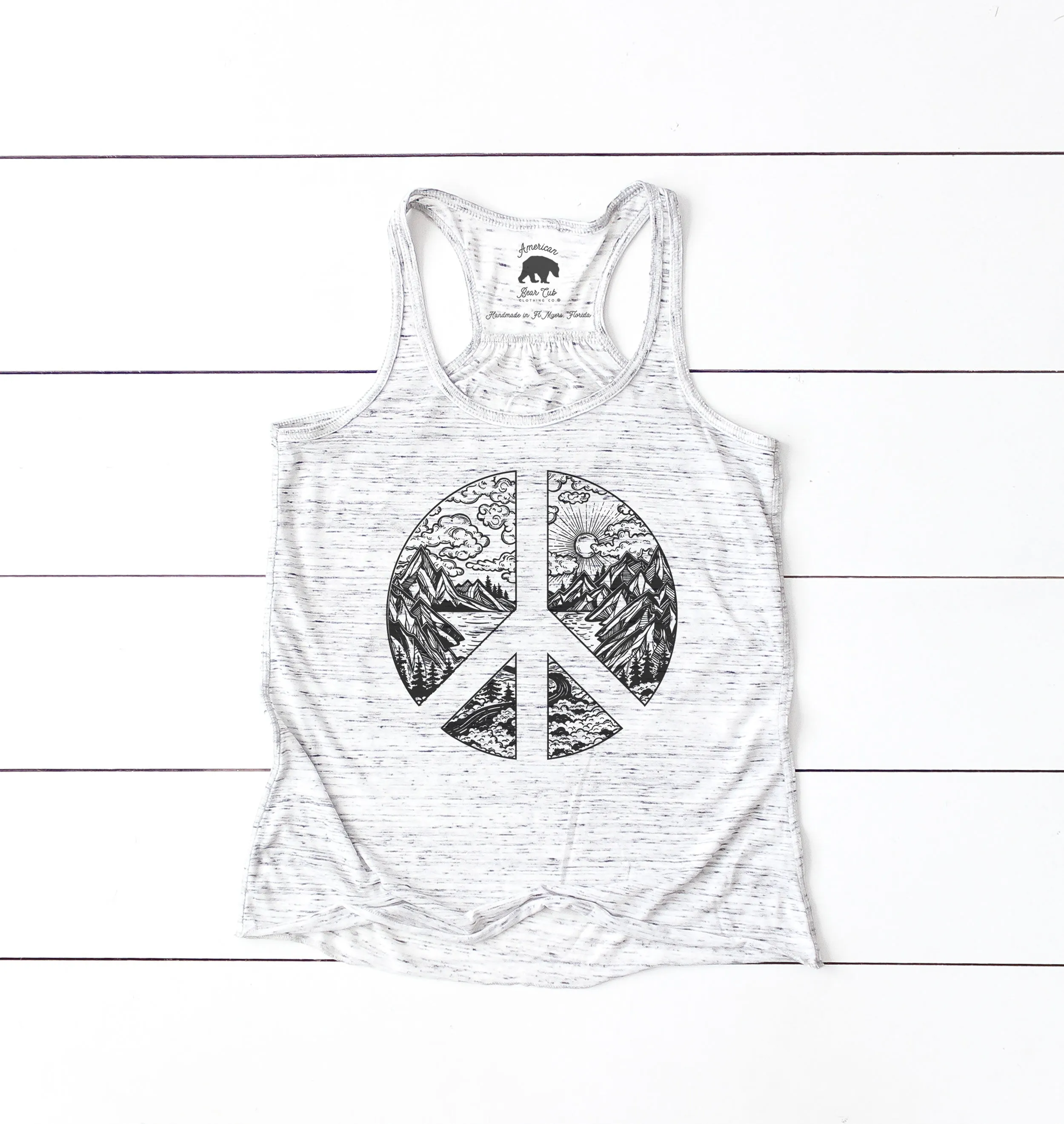 Nature Peace Sign flowy racerback tank tops