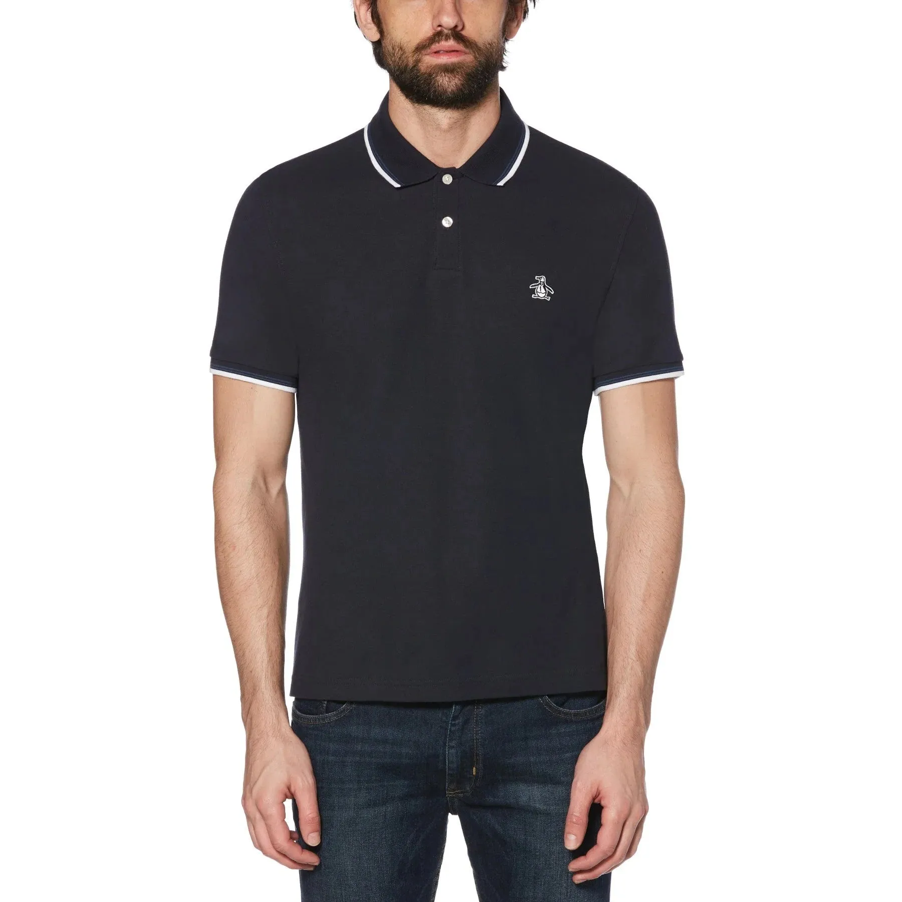 Original Penguin Mens Sticker Pete Tipped Polo Shirt